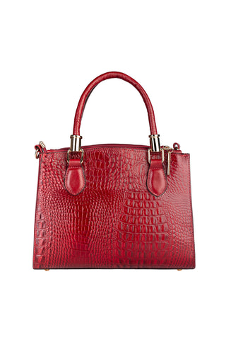 Bolsa de couro croco estruturada Emmy