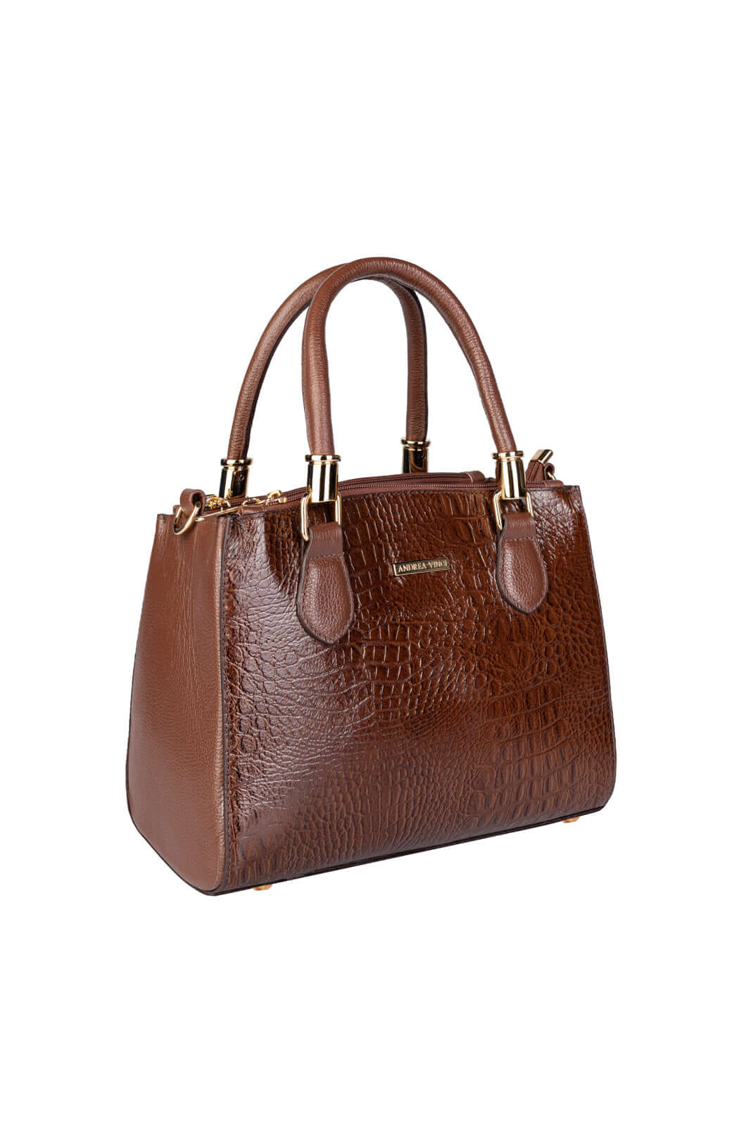 Bolsa de couro croco estruturada Emmy - Enluaze