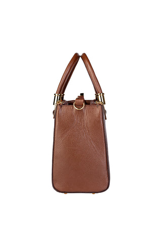 Bolsa de couro croco estruturada Emmy