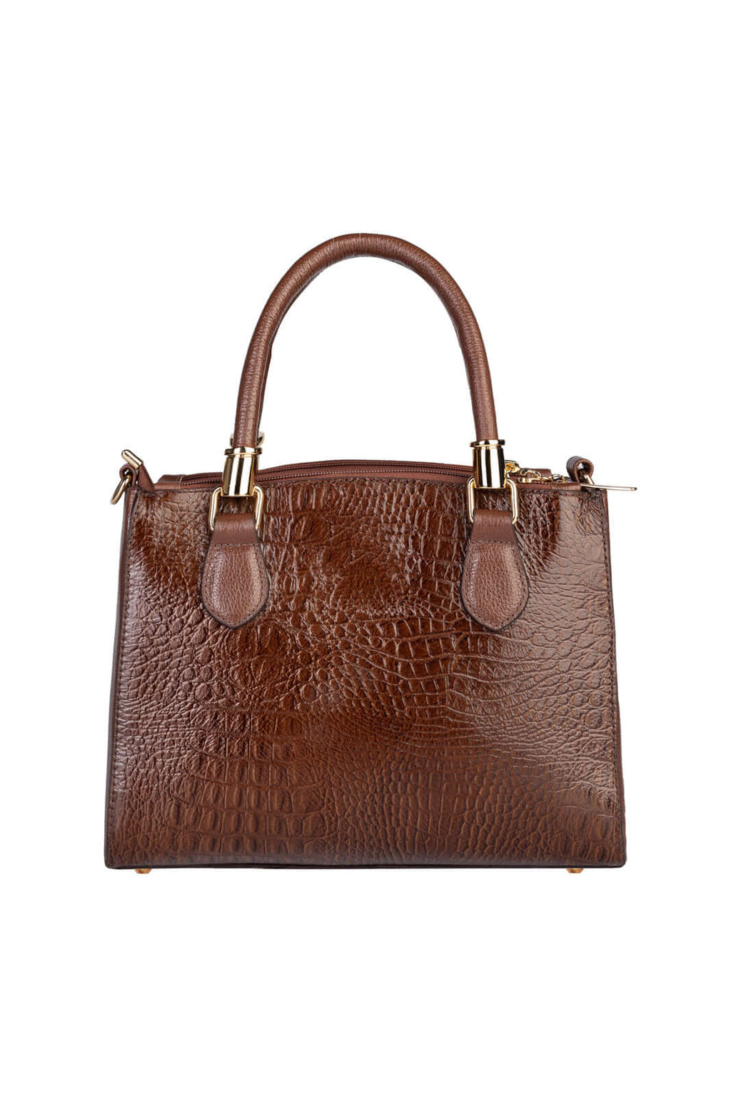 Bolsa de couro croco estruturada Emmy - Enluaze