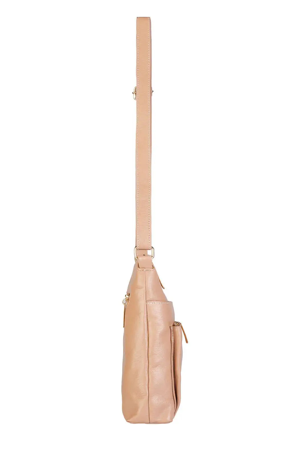 Bolsa transversal de couro liso Giselle - Enluaze