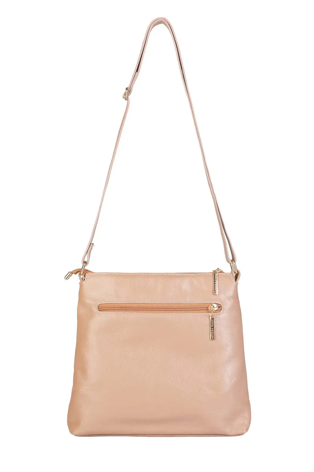 Bolsa transversal de couro liso Giselle - Enluaze