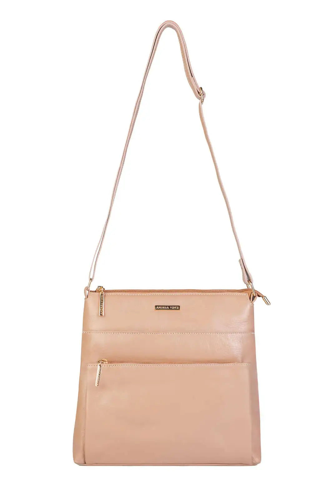 Bolsa transversal de couro liso Giselle - Enluaze