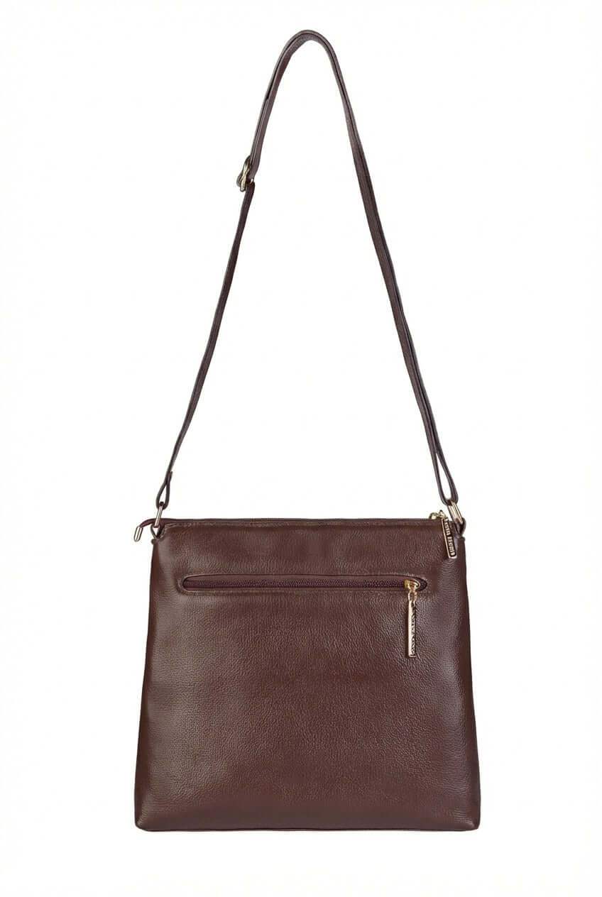 Bolsa transversal de couro liso Giselle - Enluaze