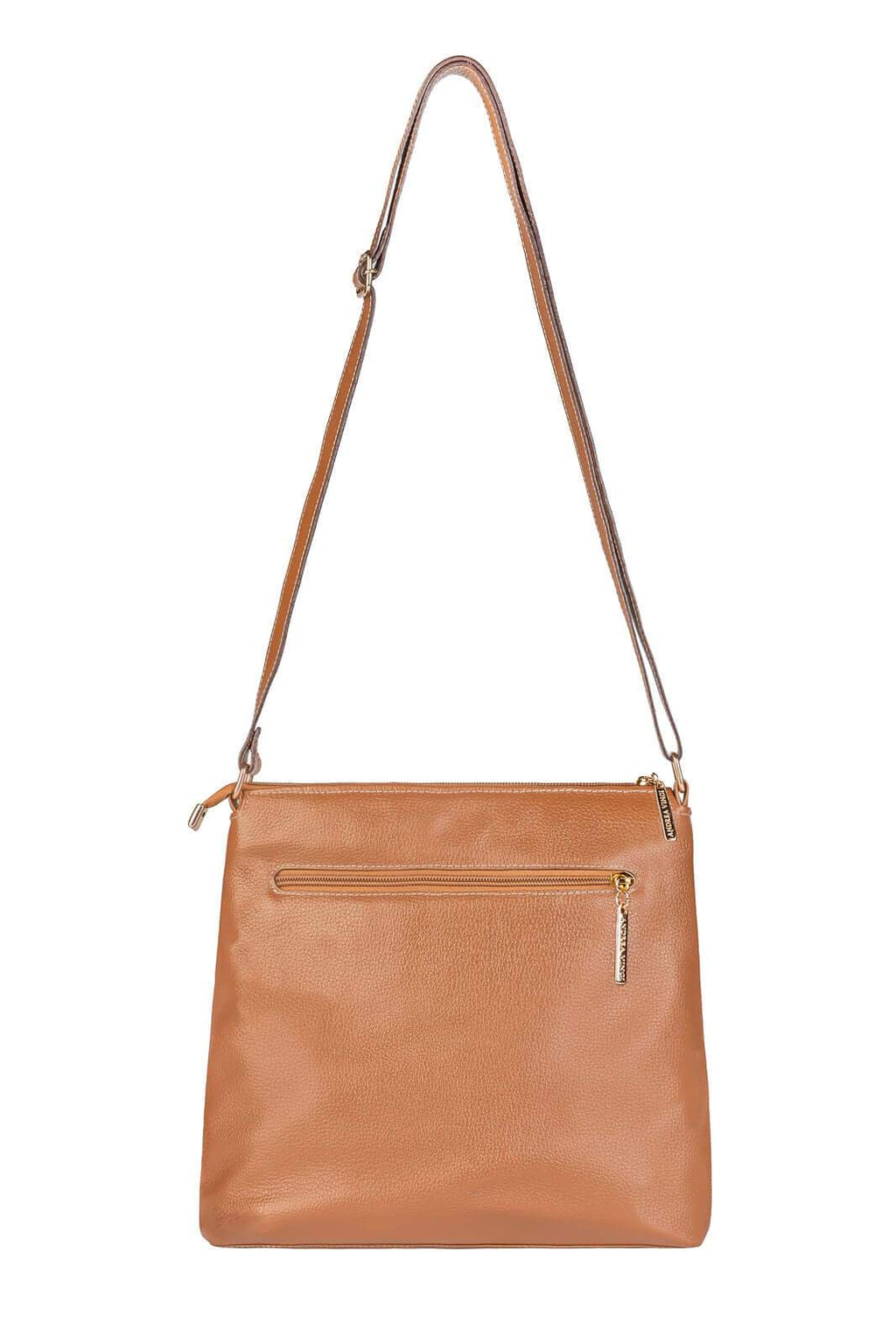 Bolsa transversal de couro liso Giselle - Enluaze