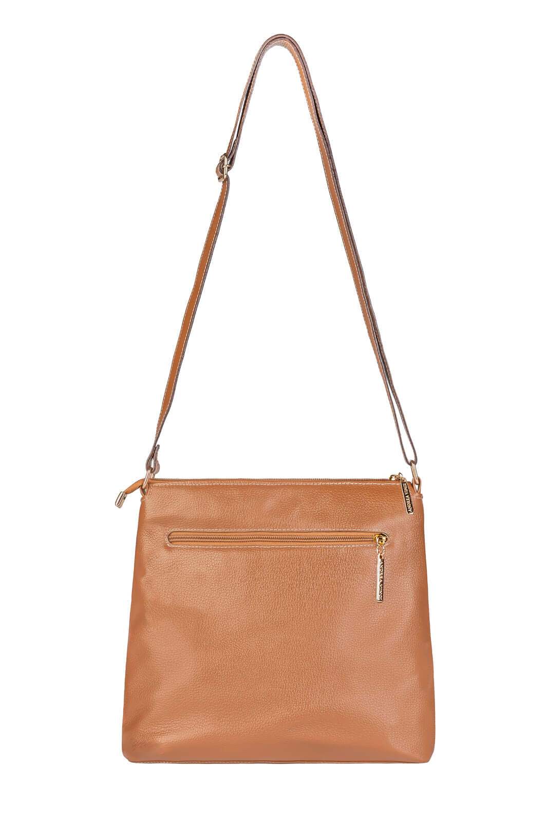 Bolsa transversal de couro liso Giselle - Enluaze