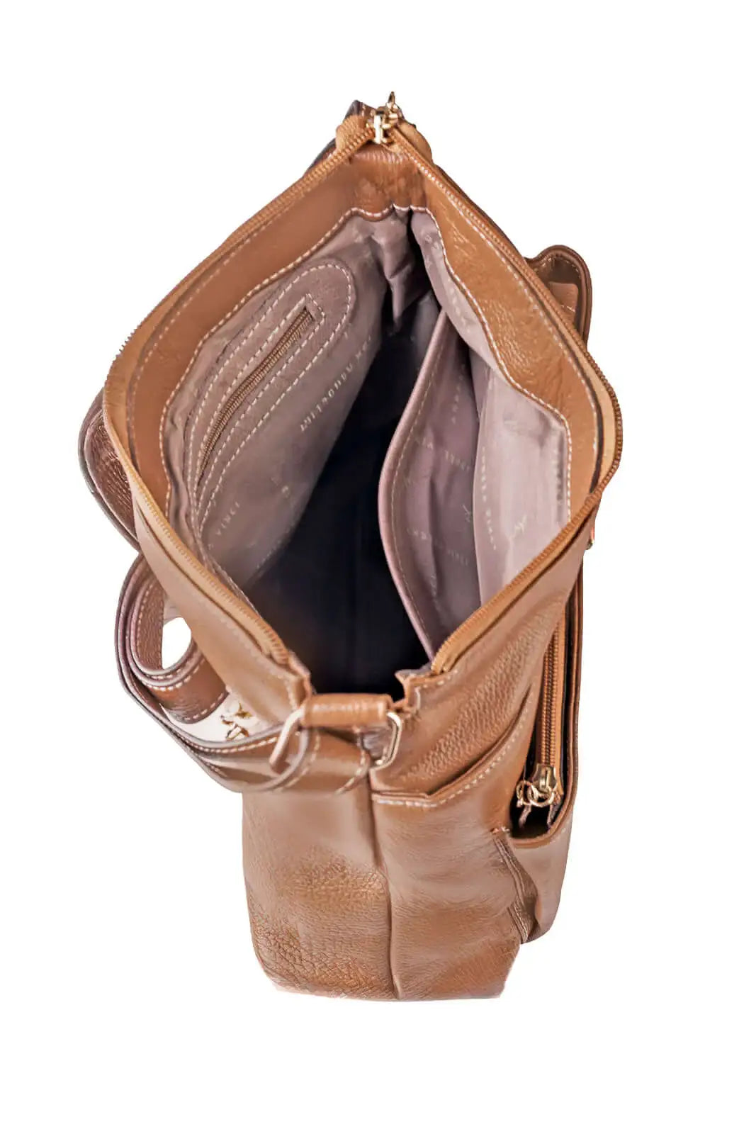 Bolsa transversal de couro liso Giselle - Enluaze