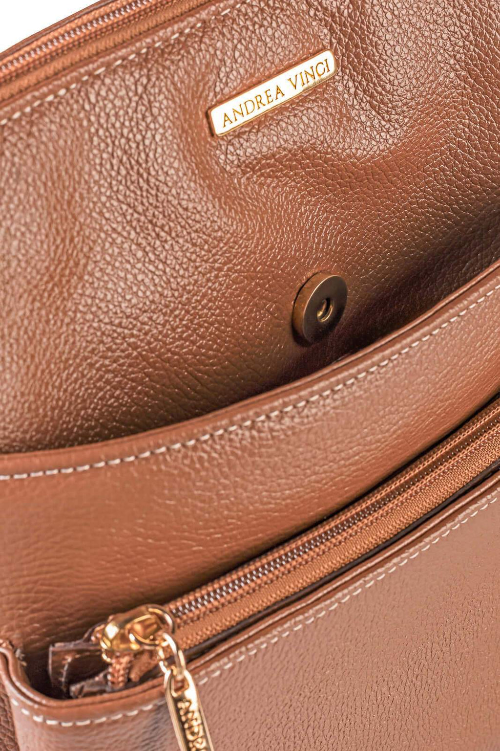 Bolsa transversal de couro liso Giselle - Enluaze