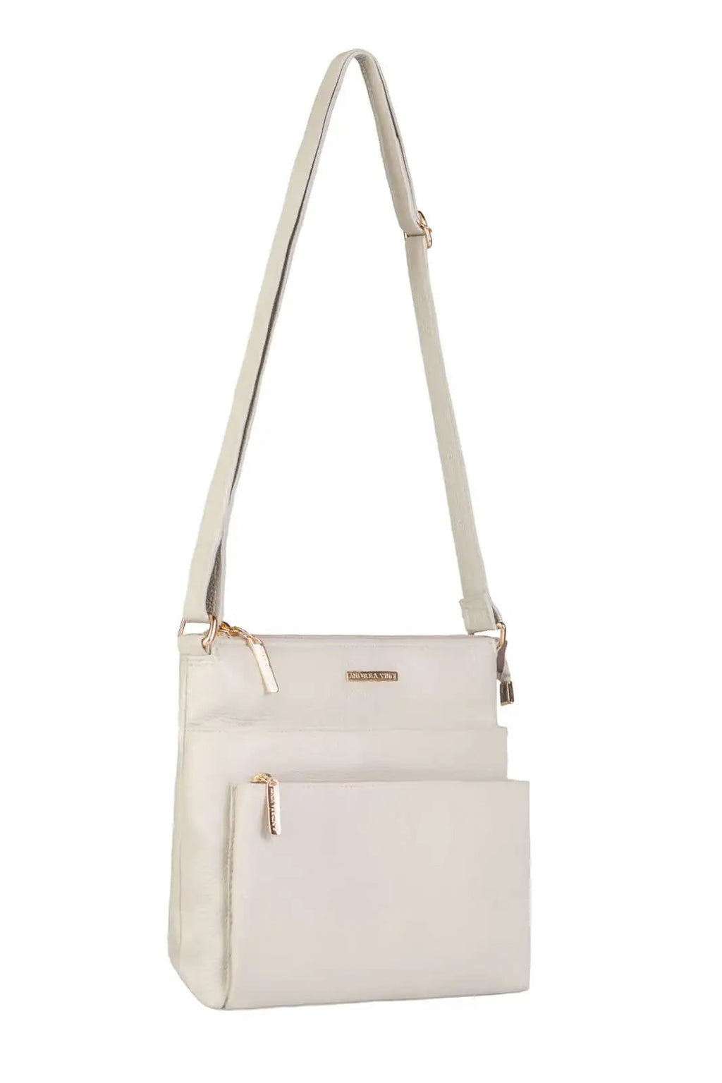 Bolsa transversal de couro liso Giselle - Enluaze