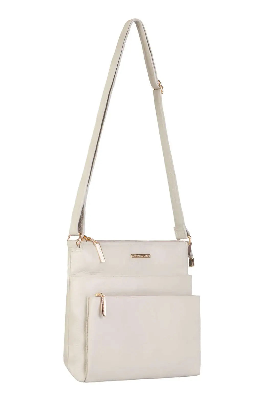 Bolsa transversal de couro liso Giselle - Enluaze