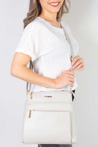 Bolsa transversal de couro liso Giselle