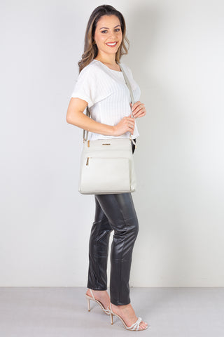 Bolsa transversal de couro liso Giselle