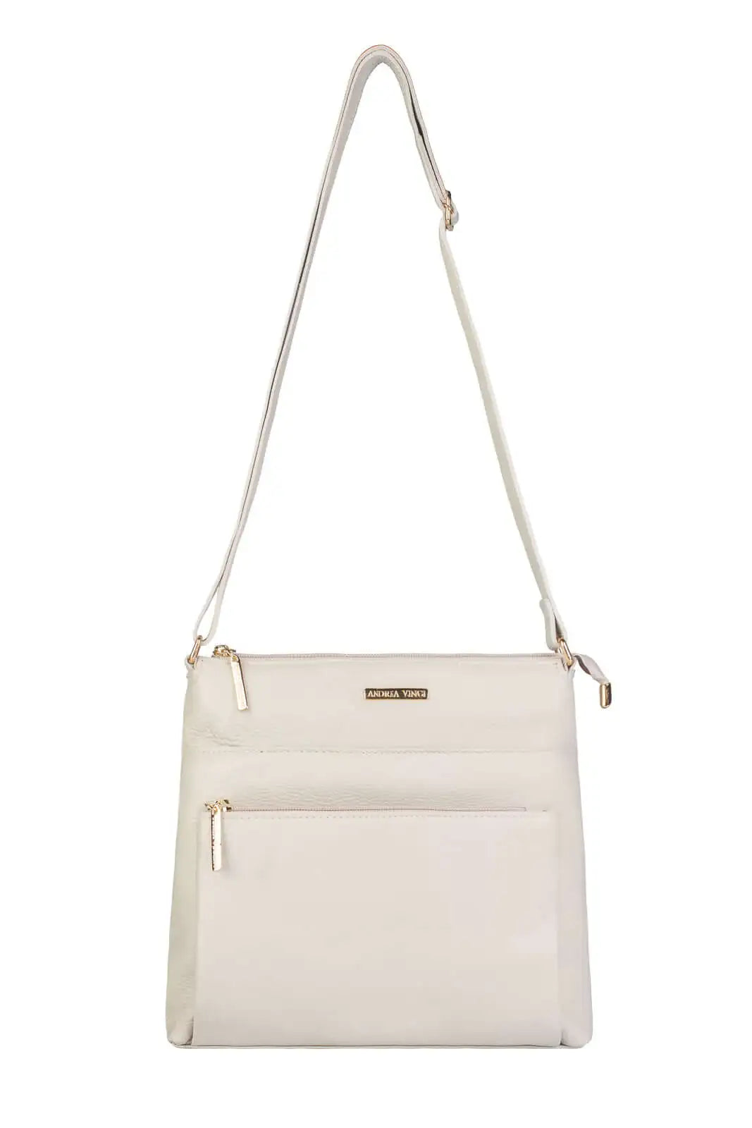 Bolsa transversal de couro liso Giselle - Enluaze