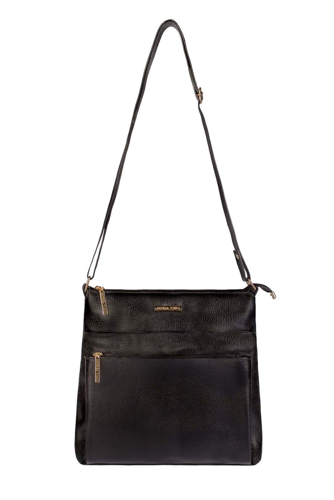 Bolsa transversal de couro liso Giselle - Enluaze