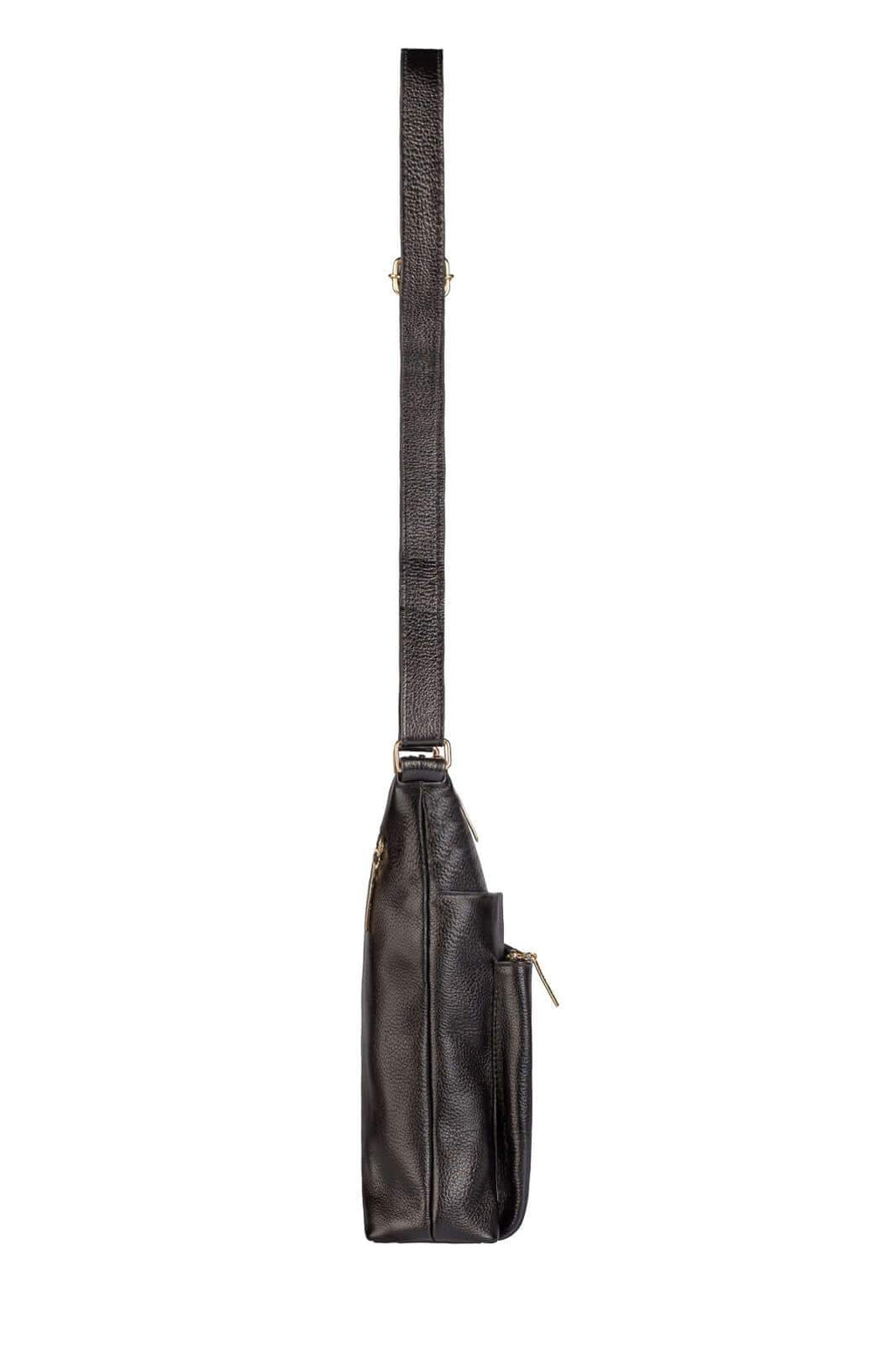 Bolsa transversal de couro liso Giselle - Enluaze