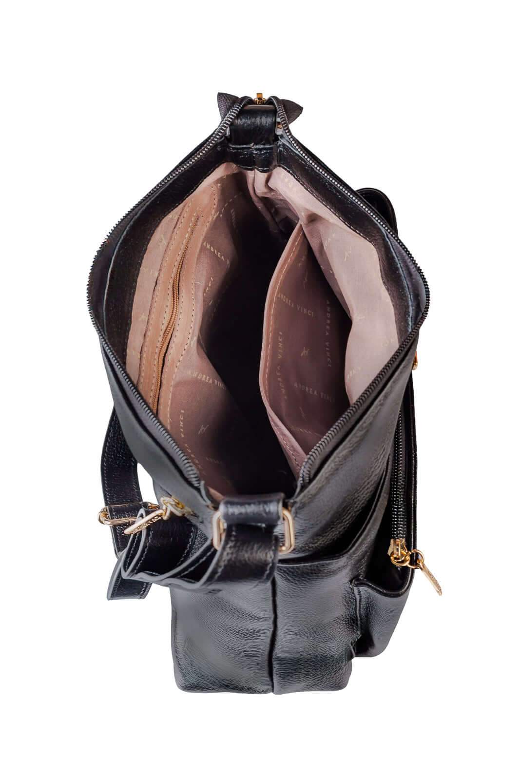 Bolsa transversal de couro liso Giselle - Enluaze