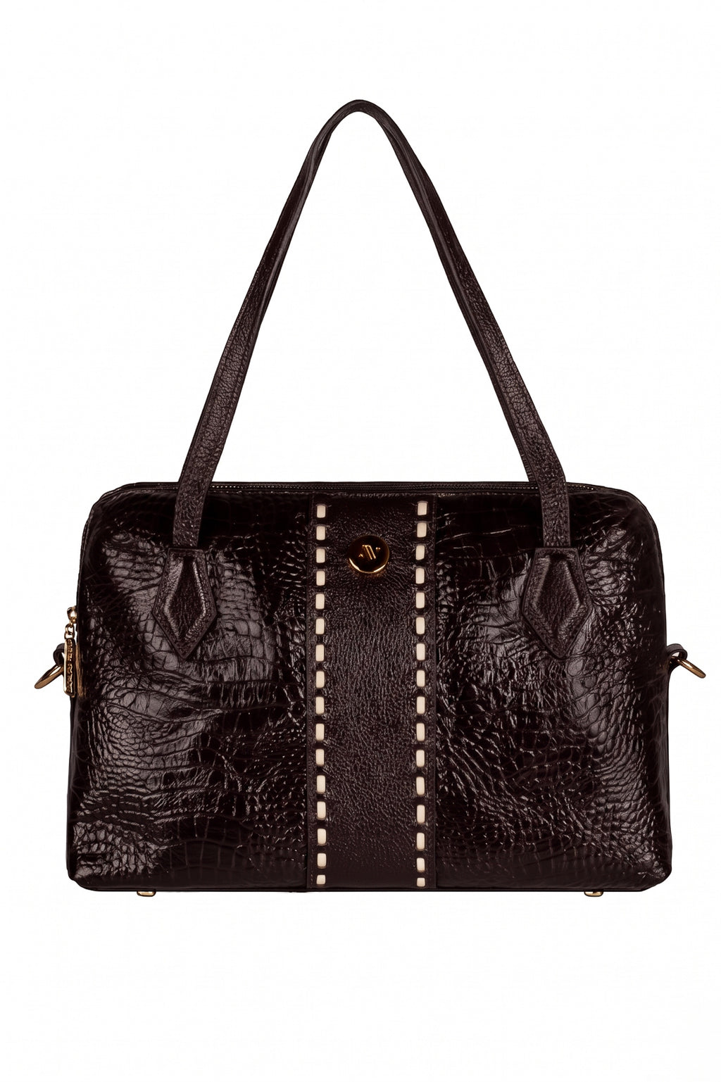 Bolsa de mão em couro croco Safira