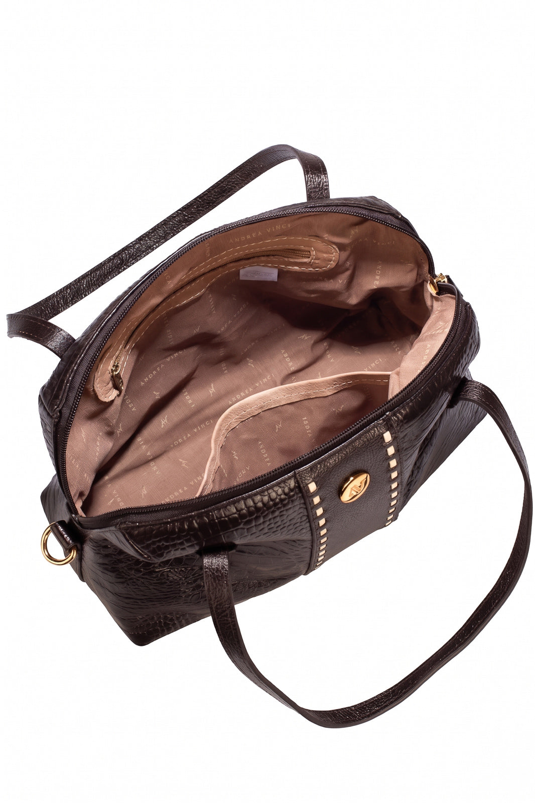 Bolsa de mão em couro croco Safira