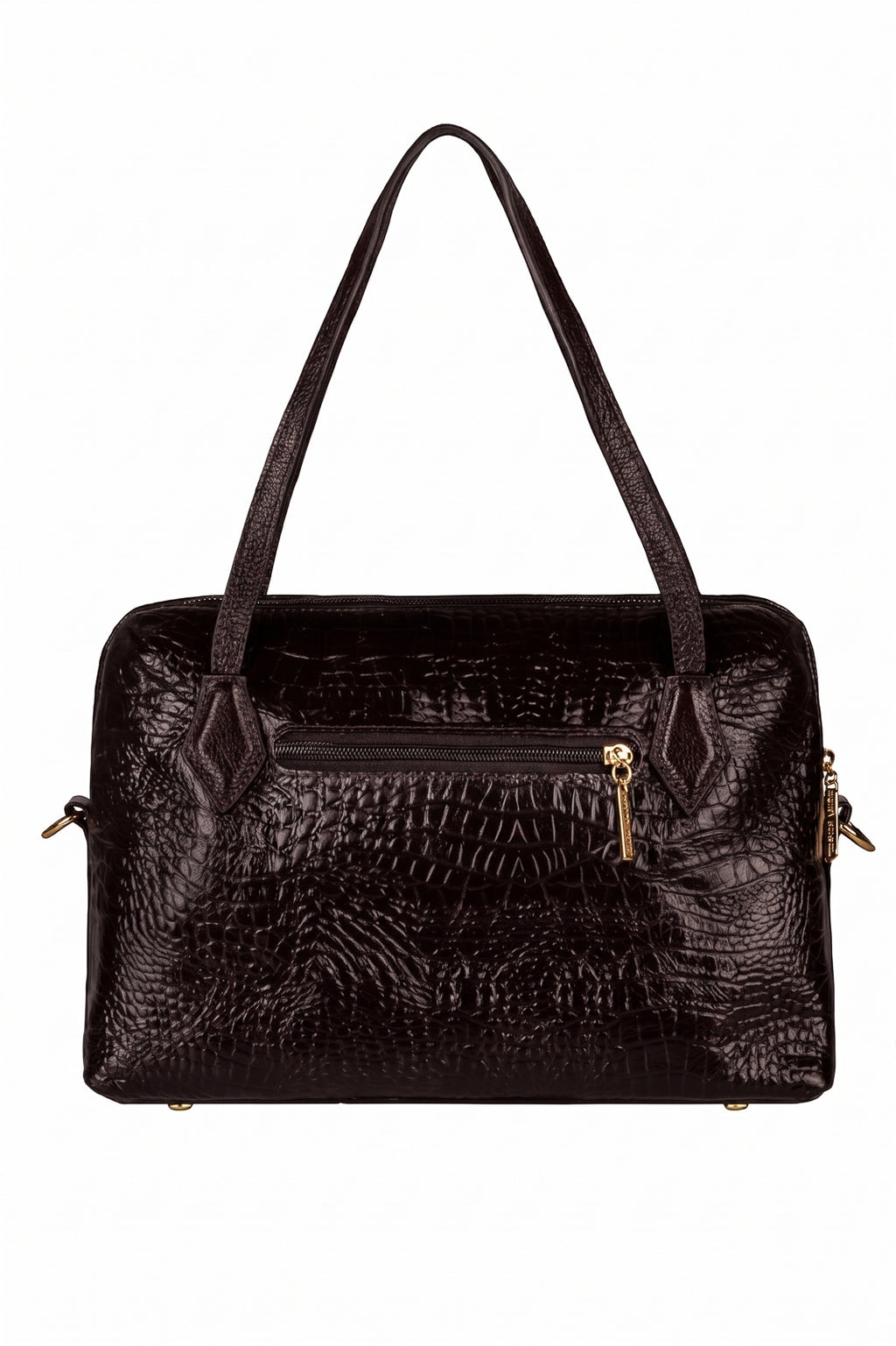 Bolsa de mão em couro croco Safira