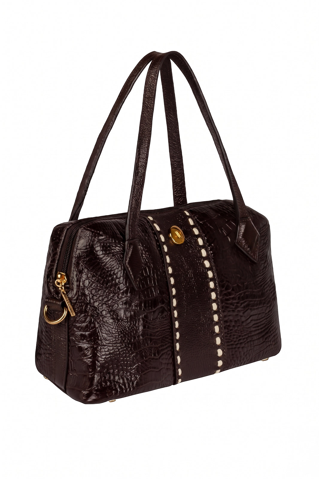 Bolsa de mão em couro croco Safira