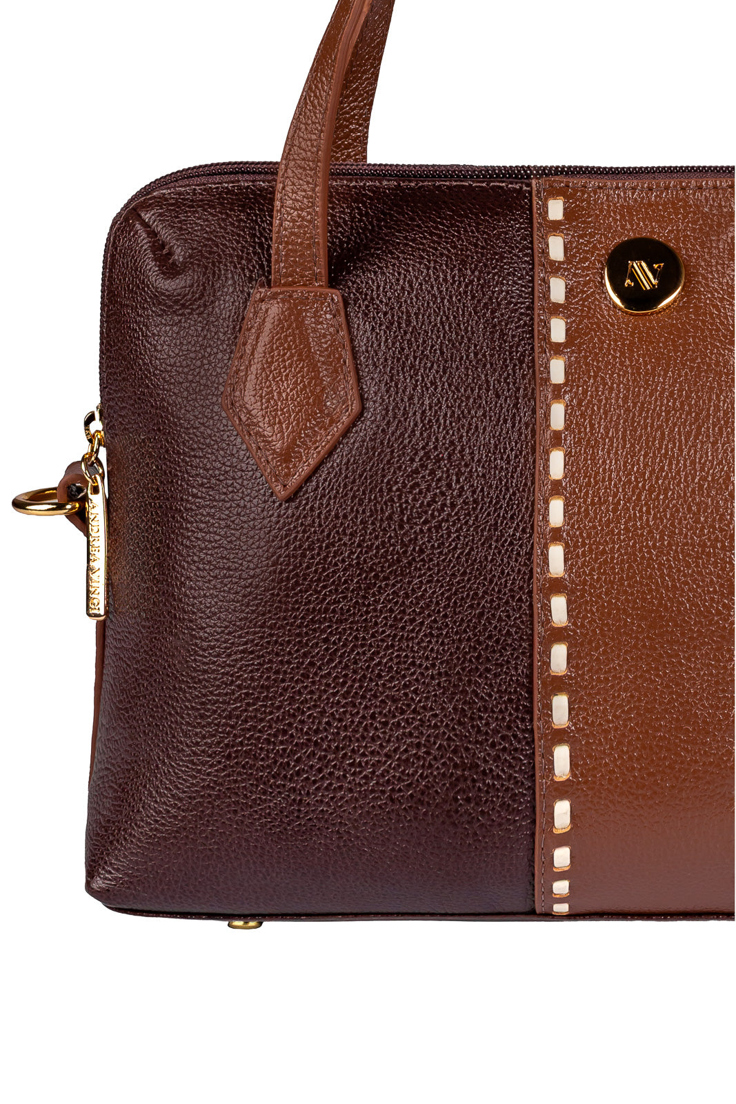 Bolsa de mão em couro liso Safira