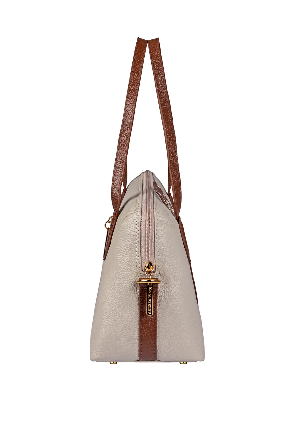 Bolsa de mão em couro liso Safira
