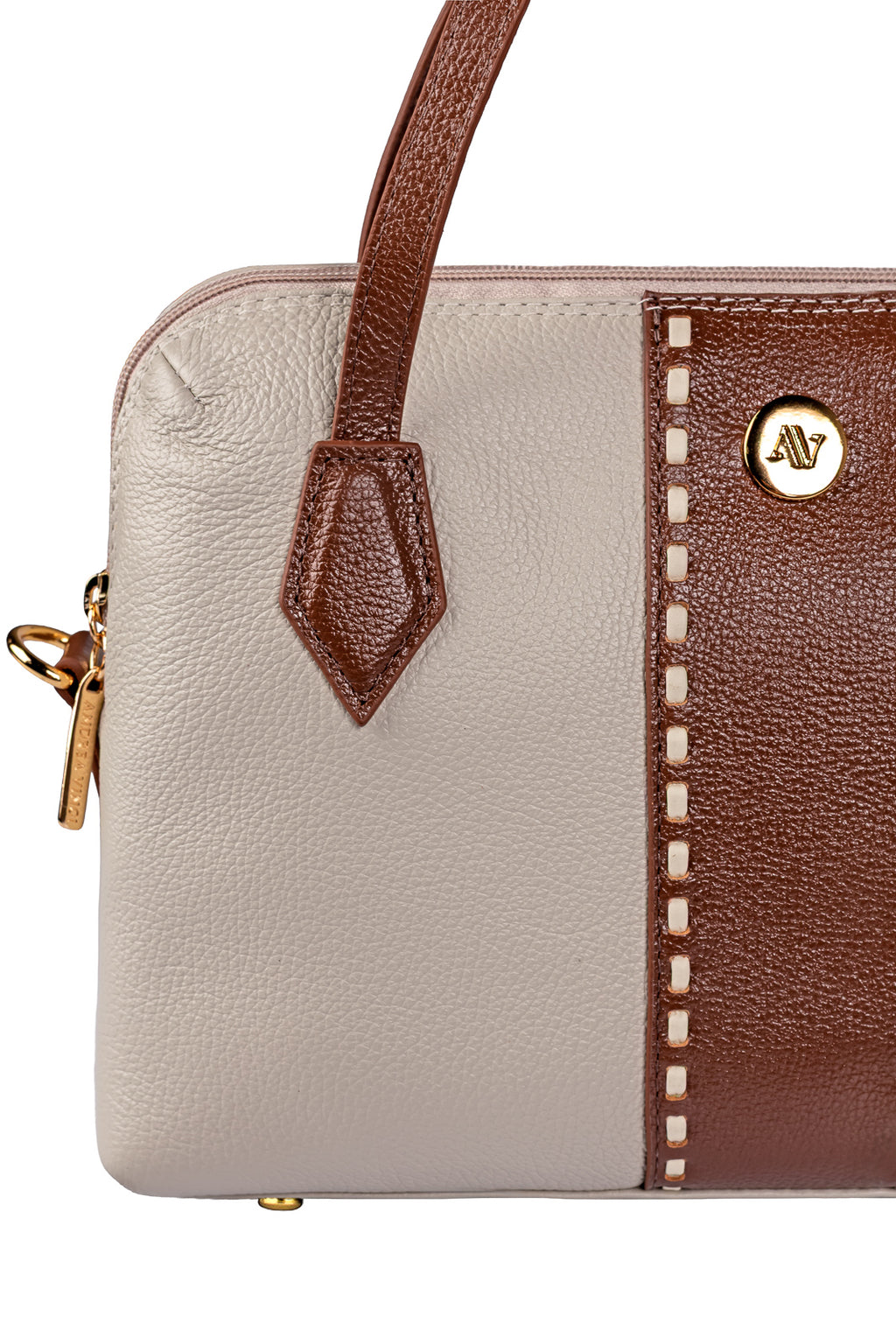 Bolsa de mão em couro liso Safira