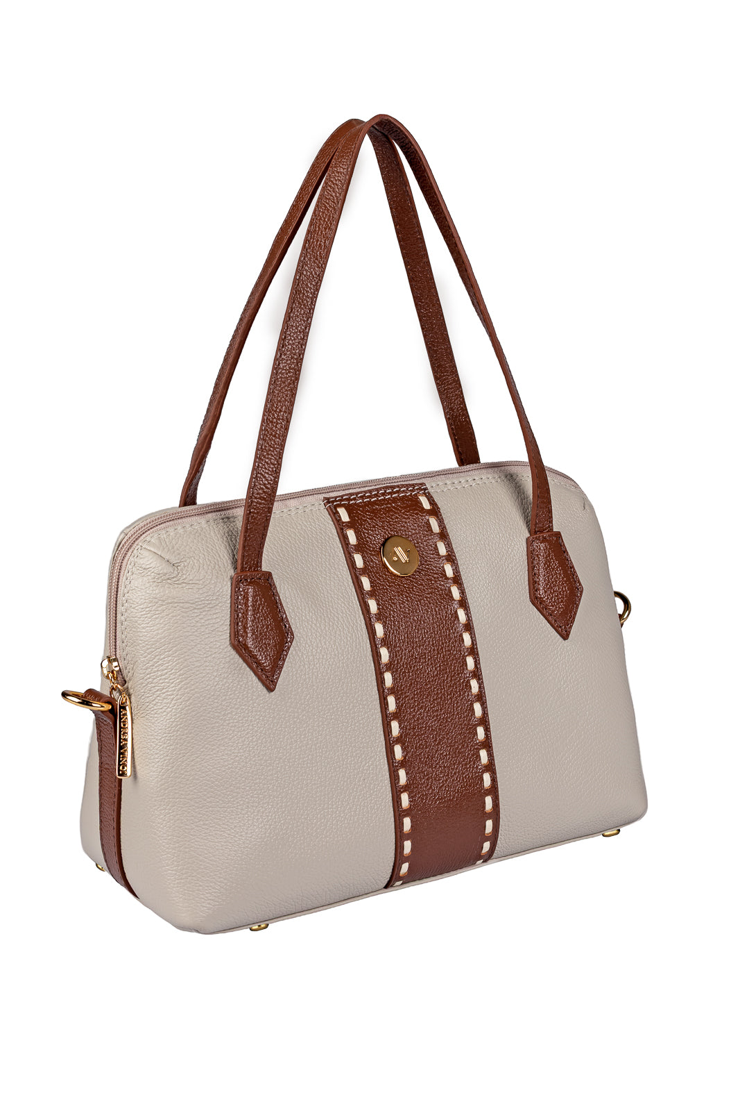 Bolsa de mão em couro liso Safira