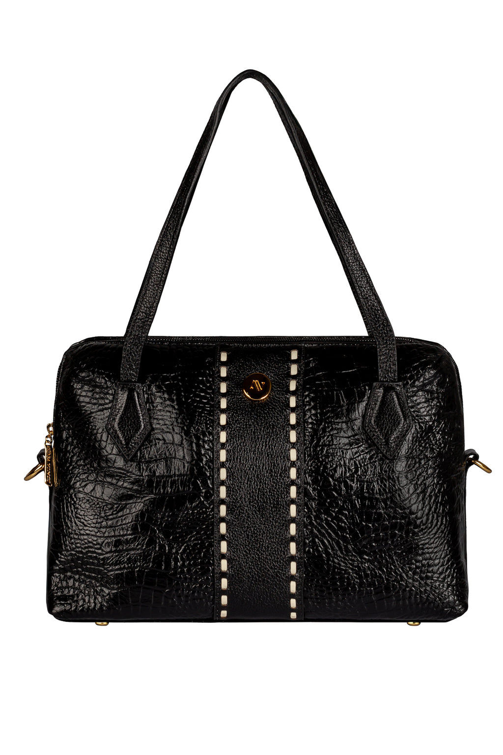 Bolsa de mão em couro croco Safira