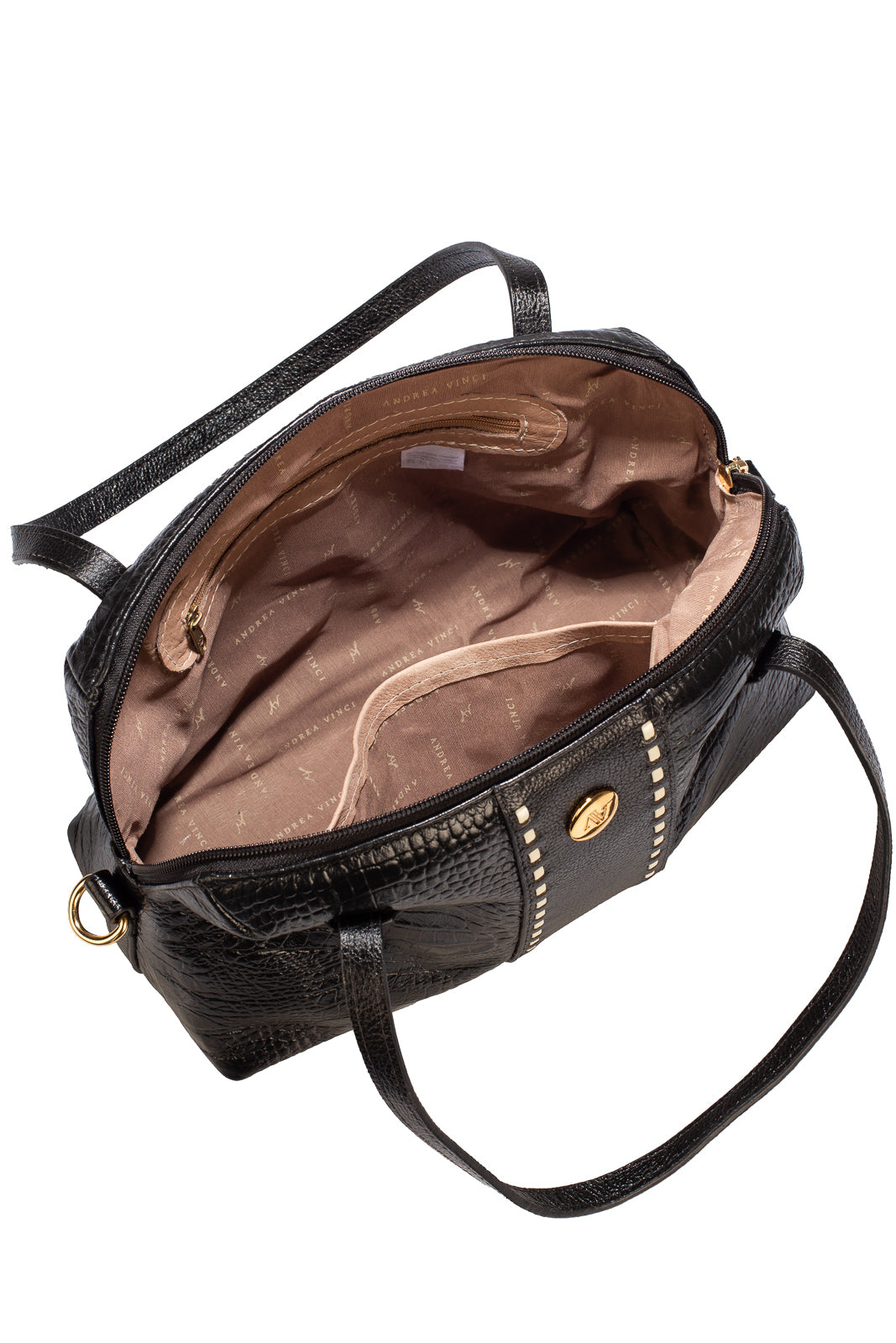 Bolsa de mão em couro croco Safira