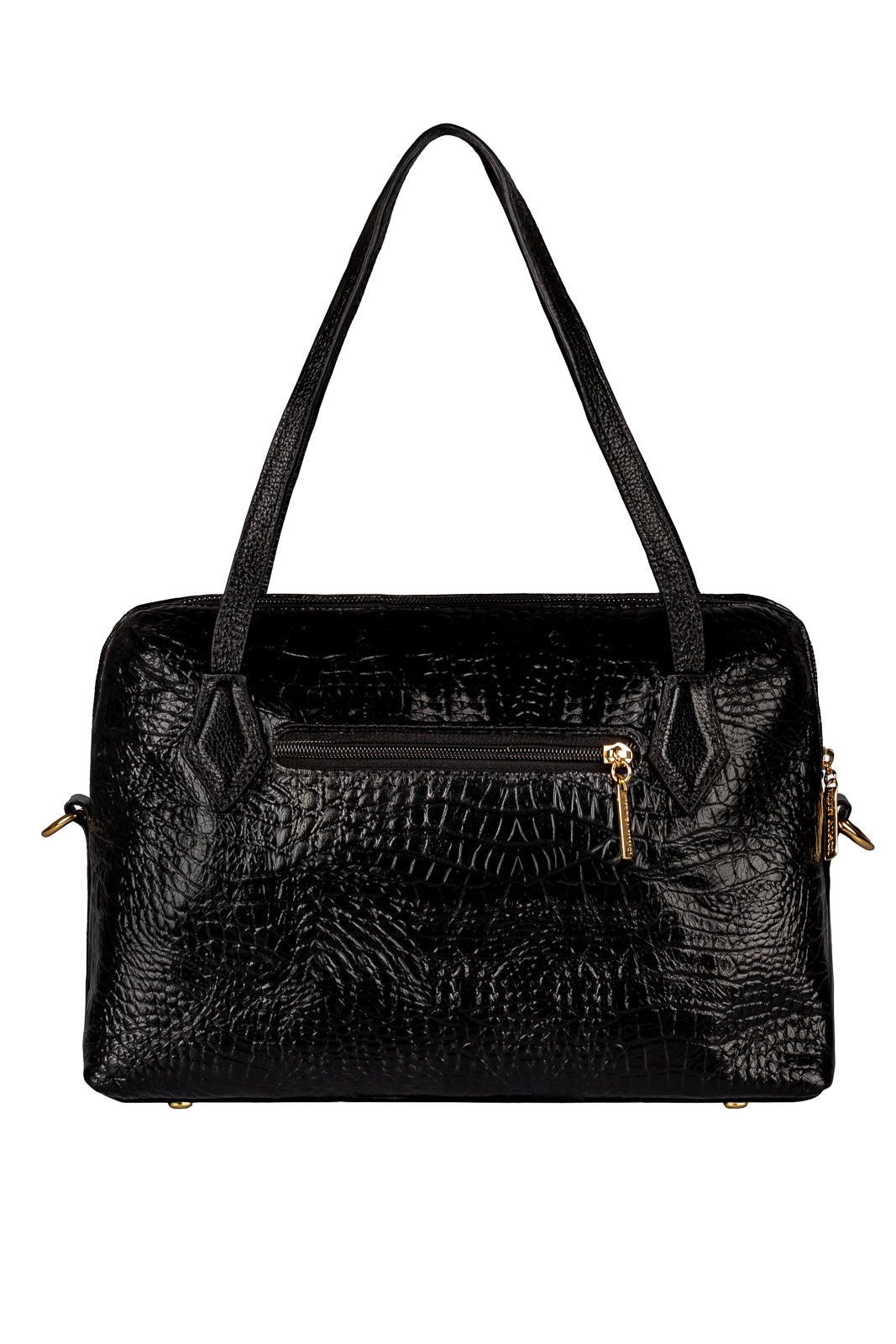 Bolsa de mão em couro croco Safira