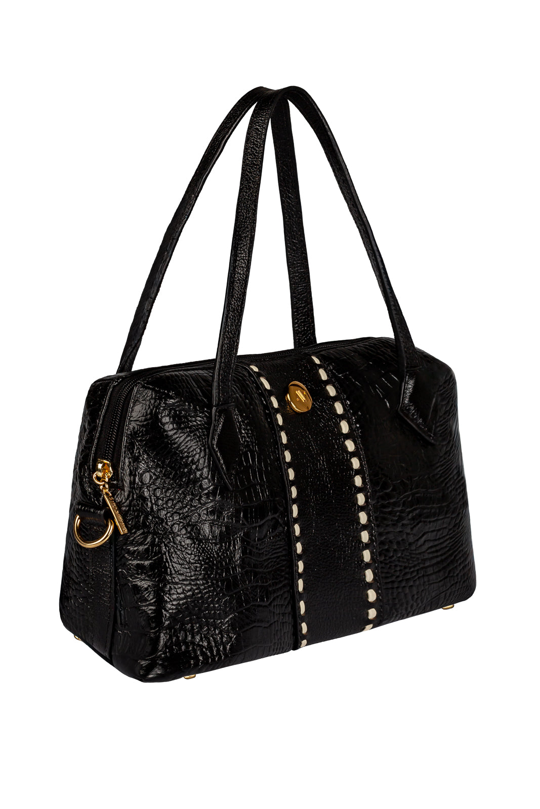 Bolsa de mão em couro croco Safira
