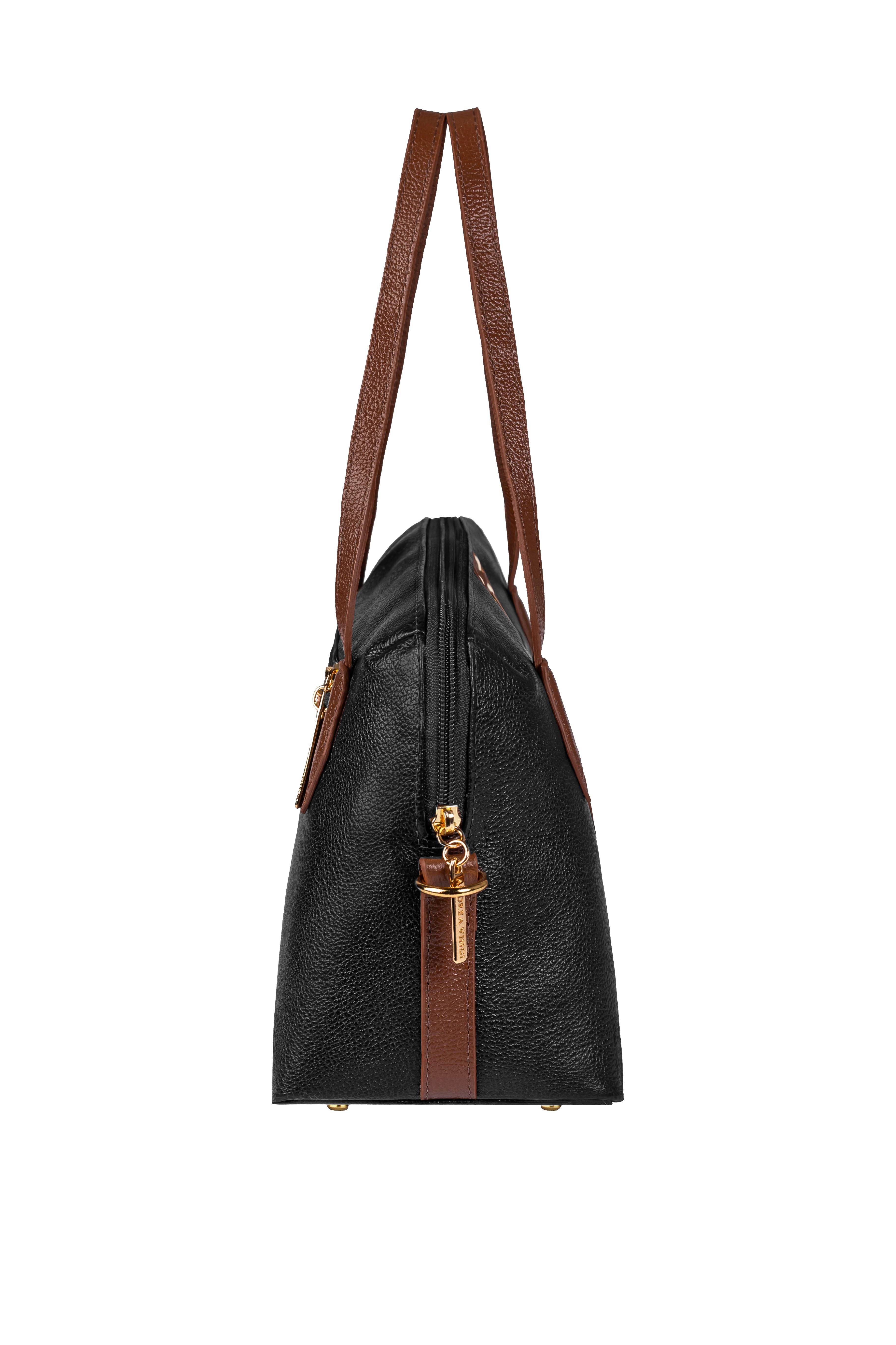 Bolsa de mão em couro liso Safira
