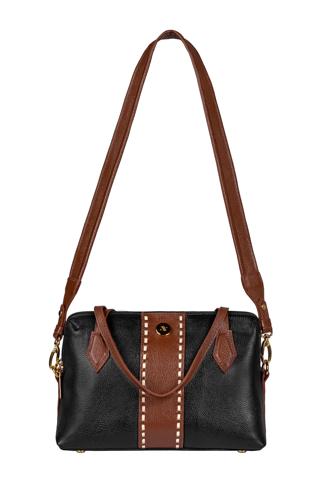 Bolsa de mão em couro liso Safira
