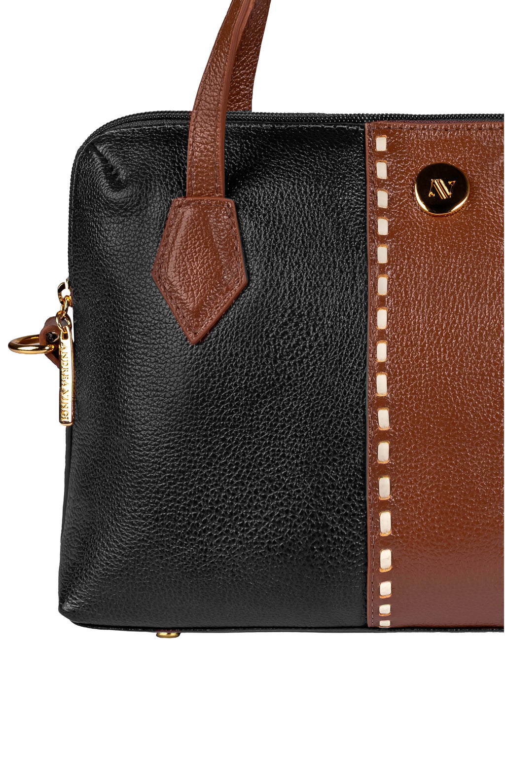Bolsa de mão em couro liso Safira