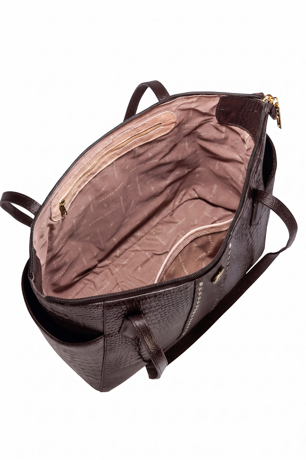 Bolsa feminina de couro croco Esmeralda