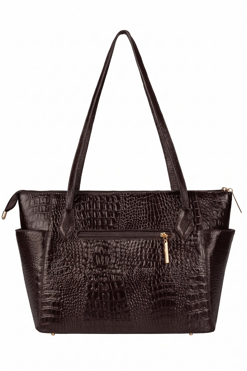 Bolsa feminina de couro croco Esmeralda