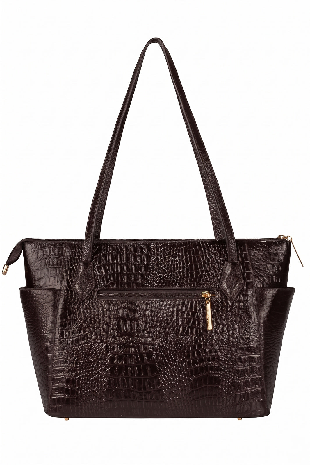 Bolsa feminina de couro croco Esmeralda