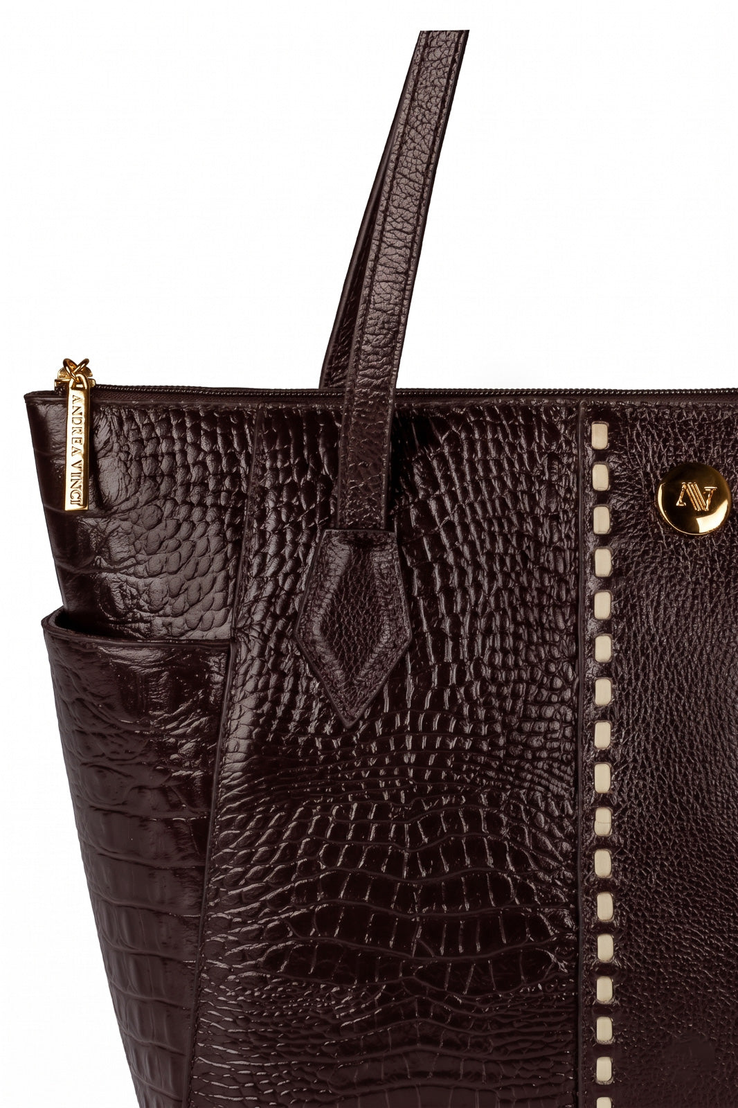 Bolsa feminina de couro croco Esmeralda