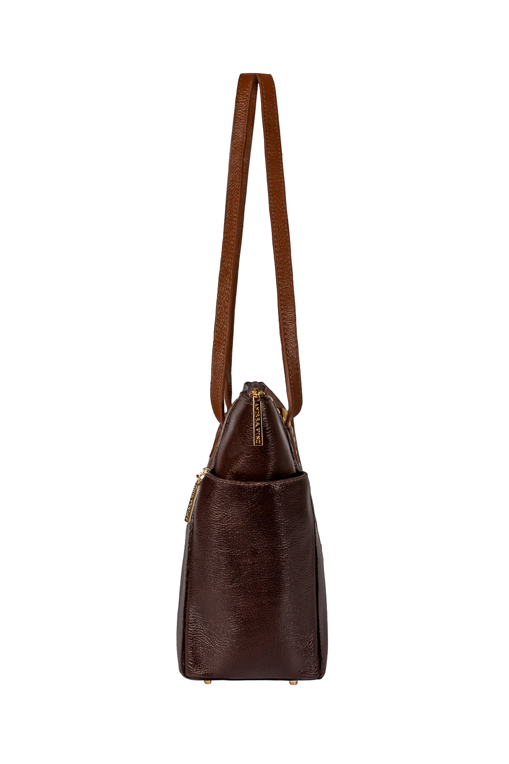 Bolsa feminina de couro liso Esmeralda