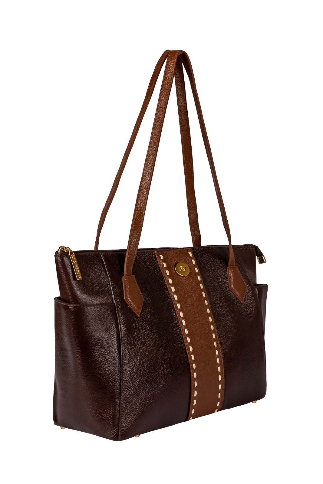 Bolsa feminina de couro liso Esmeralda