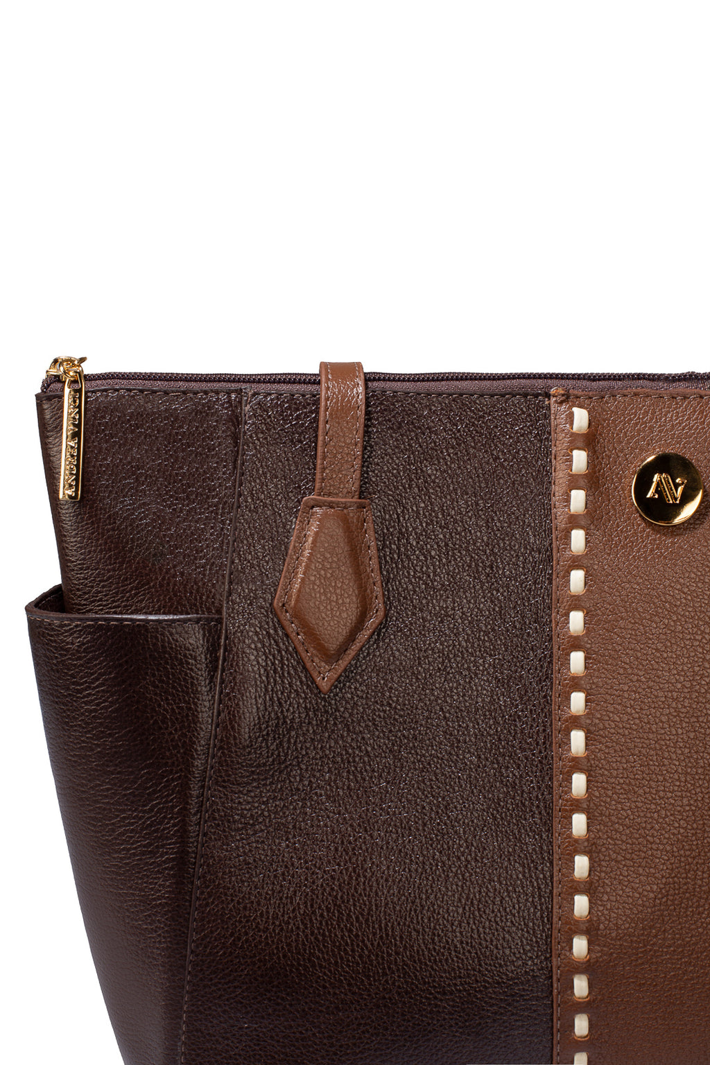 Bolsa feminina de couro liso Esmeralda