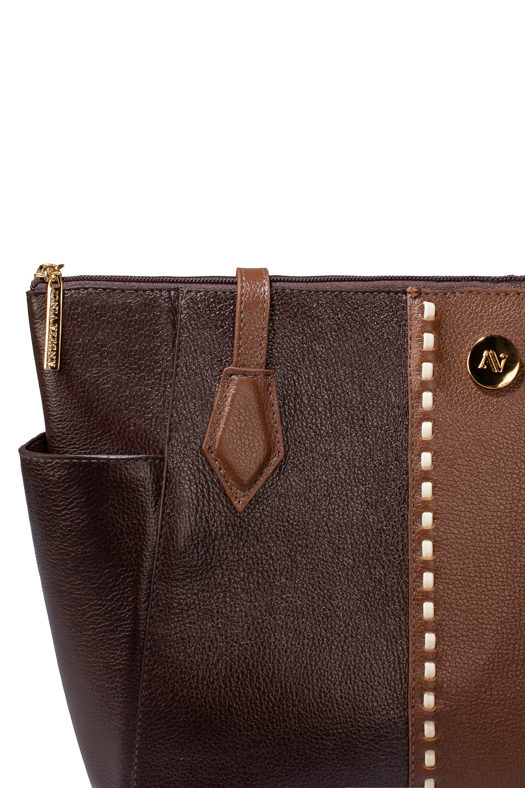 Bolsa feminina de couro liso Esmeralda