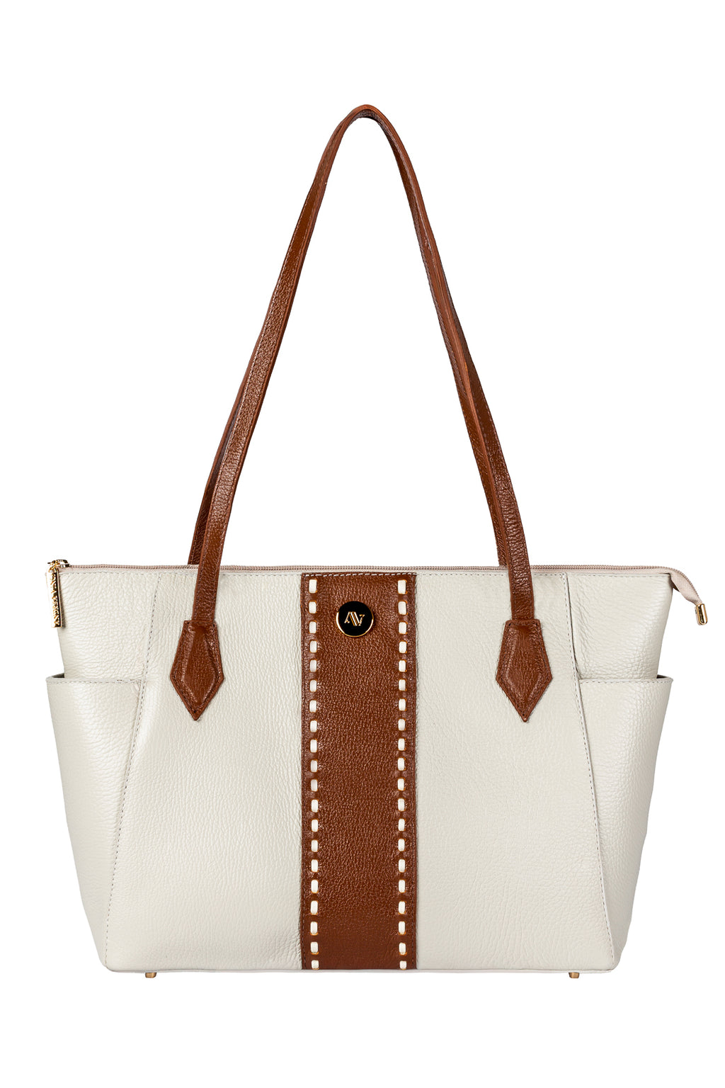 Bolsa feminina de couro liso Esmeralda