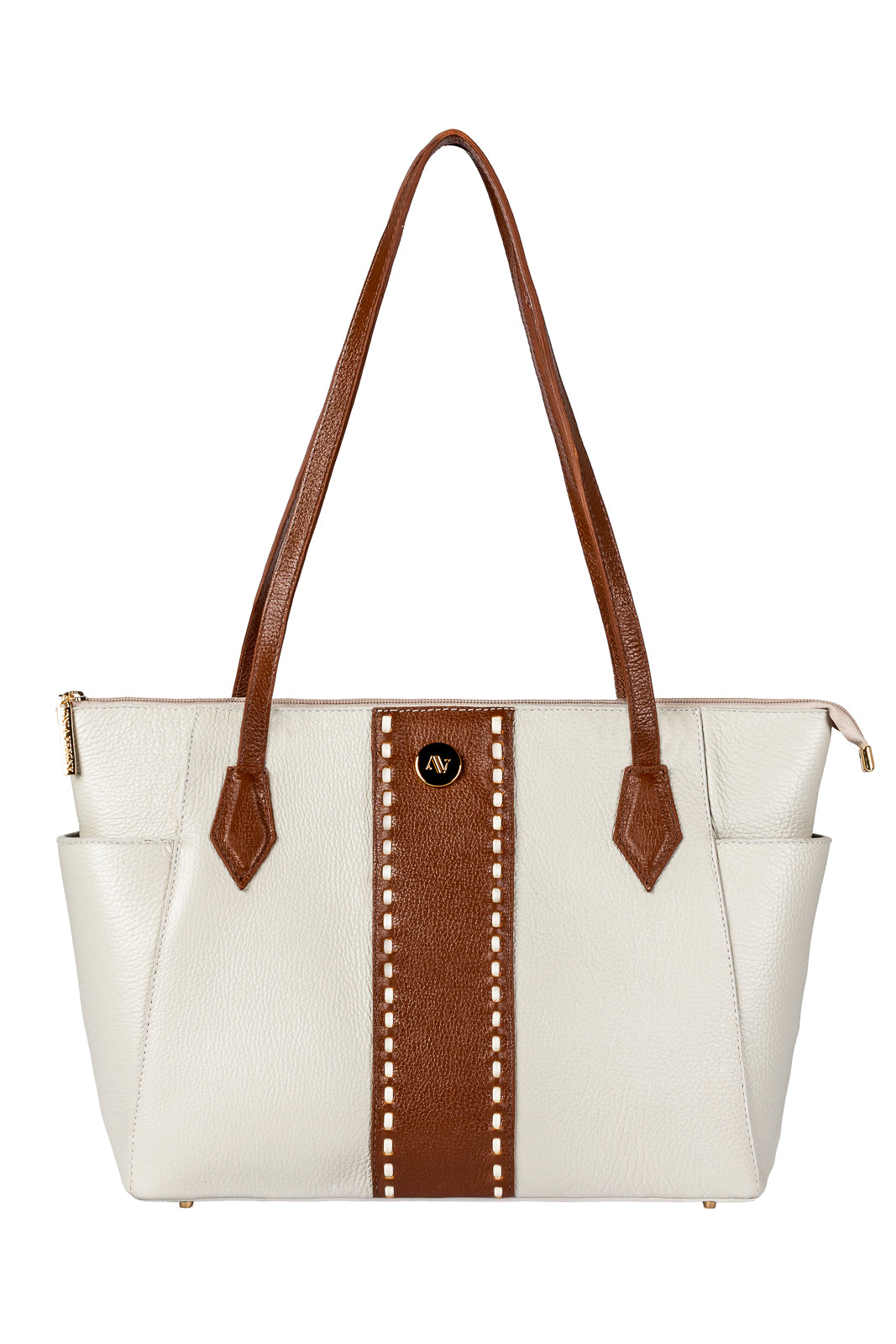 Bolsa feminina de couro liso Esmeralda