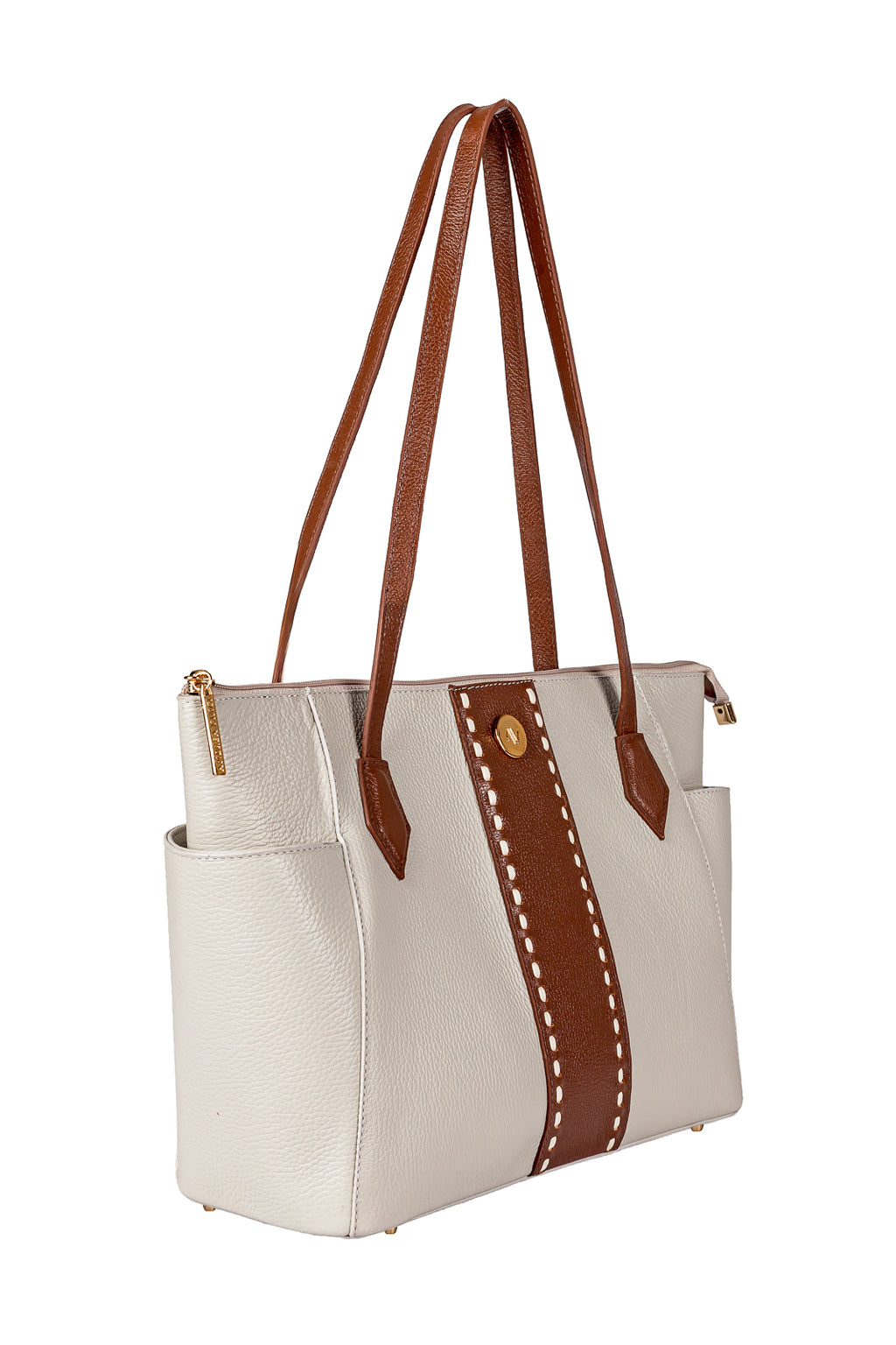 Bolsa feminina de couro liso Esmeralda