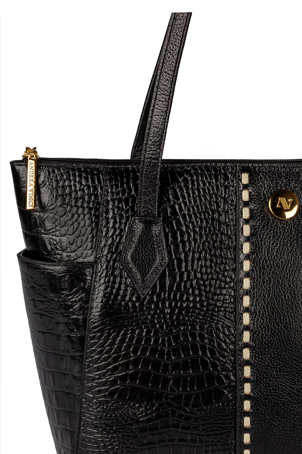 Bolsa feminina de couro croco Esmeralda