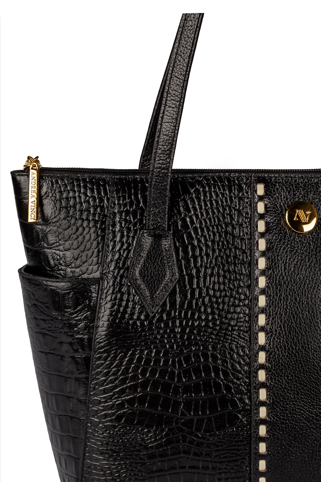 Bolsa feminina de couro croco Esmeralda