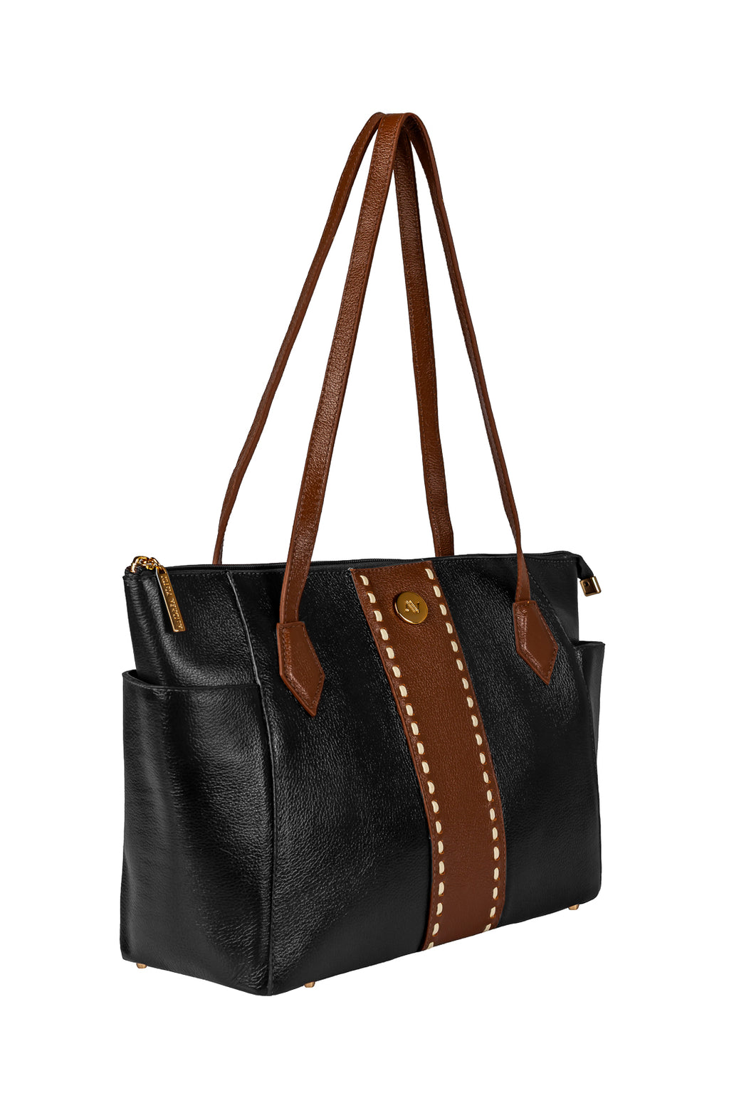 Bolsa feminina de couro liso Esmeralda