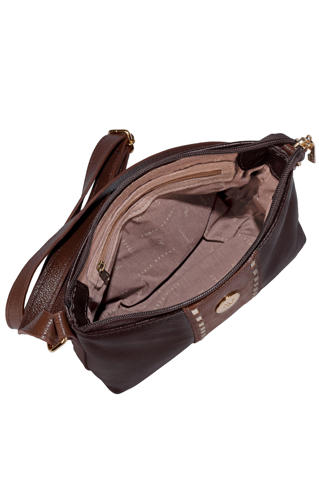 Bolsa pequena transversal de couro liso Ágata
